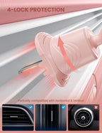 2026 Wider Clamp & Metal Hook Car Phone Holder Vent [Thick Cases Friendly] Phone Holders for Your Car Mount Automobile Hands Free Cradle Air Vent for iPhone 17 16 15 14 13 Pro Max Pink