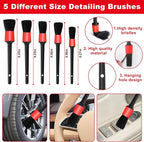 Windshield Cleaner Tool, 17Pcs Red Car Interior Cleaning Kit, Car Detailing Kit Interior Cleaner, Car Detailing Brushes, Car Cleaning Gel, Inside Cleaning Supplies Accessories for Women Girls