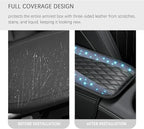 Bling Rhinestones Center Console Covers for Cars,Upgraded Arm Rest Cover for Car with Side Storage Pocket for Car Seat Organizer,Middle Console Cover Stylish Car Decoration (Bling Blue)