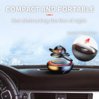 Kwak’s Solar-Powered Rotating Car Aromatherapy Auto-Spinning Ornament with Refillable Scent Pad, Subtle Ocean Fragrance, Ideal Gift for Men Women Dad Husband for Dashboard (Black)