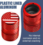 Tire Valve Stem Caps for Car American Flag Tires Air Caps Cover 8 Pack Corrosion Resistant Premium Alloy Universal for SUV Truck Motorcycle Bike Red