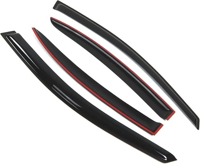 WD2-249 Dark Smoke 4 Pcs Set Window Visor (Outside Mount) Deflector Rain Guard Compatible with 2006-2011 Hyundai Accent