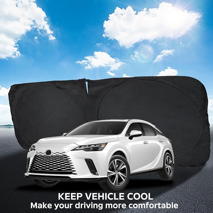 Windshield Sunshade for Lexus RX 350 450h 2016-2022 RX 350, RX 350 F Sport, RX 350L 2023 2024 2025, Front Window Sun Visor Cover, UV Heat Blocker Protector, Foldable Sun Shade Accessories