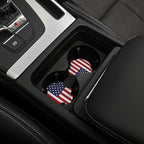 American Flag Steering Wheel Cover + 2 Pieces USA Car Coasters | Anti-Slip Breathable Universal for 14.5-15.5 Inch Car Suitable for Men Women