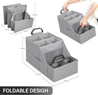Car Seat Organizer- Backseat Car Organizer with 12 Storages Compartments and 2 Cup Holders, Organizers and Storage, Front Seat for Travel Kids,Pure Gray