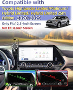 PZK Car Phone Holder for 2020-2026 Toyota Highlander 12.3-inch Screen Only | Magnetic 15W Fast Wireless Charger Phone Mount for Highlander Lmited/Platinum Accessories 360° Adjust (Not Fit 8-Inch)