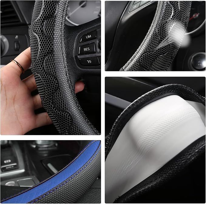 Steering Wheel Cover for Toyota, Auto Car Steering Wheel Cover for Toyota Highlander Rav4 Corolla Camry,Standard Size - Blue