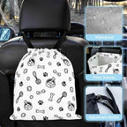 Cute Dog Toy Paw Prints Car Trash Bag - Waterproof Car Trash Bag Hanging Leakproof Car Garbage Bag - Washable Reusable Trash Bag For Car Interior Hanging Organizer Storage Vehicle Travelling Camping