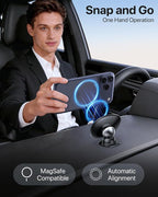 for MagSafe Car Mount【Strong Magnets】 Magnetic Phone Holder for Dashboard，360 Adjustable Car Phone Holder, Compatible with Garmin GPS iPhone Android and All Smartphones, Black