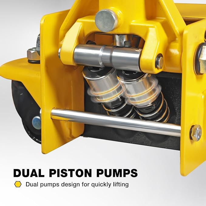 3 Ton Hydraulic Floor Jack Dual Pump for Quickly Car Lift, Low Profile Service Jack, 6600 lb Capacity