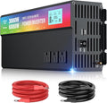 3000W Power Inverter,Peak Power 6000W 12V DC to AC 110V120V,with 3 AC Outlets and 3.4 A USB Port,LED Display for Power Converter,Outdoor Activities,Emergency,Vehicles Truck RV Solar System