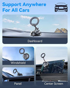 2-IN-1 Detachable MagSafe Car Mount [2800gf Strong Magnet & 89+LBS Suction Base] Vacuum Magnetic Phone Holders for Your Car, 360° Adjustable for iPhone 17 Pro Max 16 15 14 13 12, Car Accessories