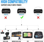 Micro USB Power Cord Cable with Dual Port USB,Vehicle Power Charging Cable with Length(11.5ft/350cm) for Car Dashcam Camera Charger Power Cord for Dashcam Supply Radar Detectors