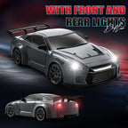 RC Drift Car, 1:24 Remote Control Car for Kids, 20KM/H 4WD High Speed RC Cars with Lights, Extra Racing Tires, Vehicle for Adults Boys Girls, Gray