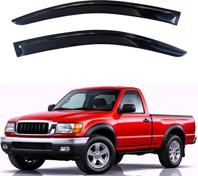 KPY Rain Guards Fit for 1995-2004 Toyota Tacoma Regular Cab, Out-Channel Window Visors Vent Wind Deflectors 2PC, Truck Accessories for 95-04 Tacoma (Single Cab Only)