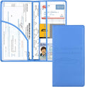 Car Registration and Insurance Holder, Vehicle Glove Box Car Organizer Men Women Wallet Accessories Case with Magnetic Shut for Cards, Essential Document, Driver License, Blue