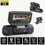 W6 Dash Cam 4 Channel Dash Cam 2K Front + 1080P Rear & Side 360° Coverage 8 IR Night Vision 5GHz WiFi & App G-Sensor Parking Monitor 64GB SD Card Included