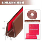 Rubber Edge Trim, Flexible Edge Trim for Sharp Edge, 1/8" U Channel Edge Protector, Self Adhesive Edge Guards for Plywood and Glass Parts, 20Ft, Brown Color