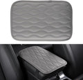 Car Center Console Cover, Upgraded Leather Car Armrest Cushion, Universal Waterproof Cushion Pad, Non-Slip Car Interior Accessories, Fits Most Sedans SUVs Trucks (Gray)