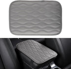 Car Center Console Cover, Upgraded Leather Car Armrest Cushion, Universal Waterproof Cushion Pad, Non-Slip Car Interior Accessories, Fits Most Sedans SUVs Trucks (Gray)