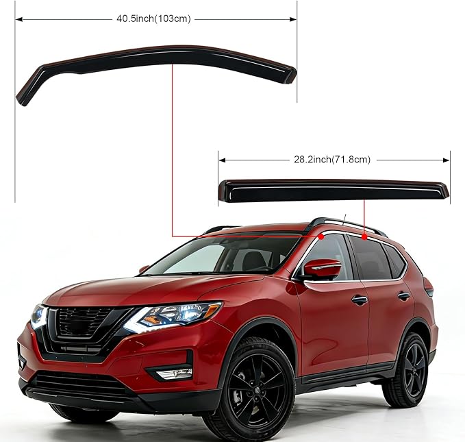 in Channel Rain Guards for Nissan Rogue S SV SL(Not fit Sport Model) 2014-2020 Original Window Deflectors, Vent Window Visors-4PCS