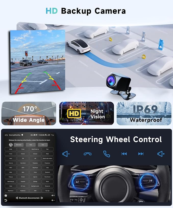4 Core +64G Car Radio Stereo for Chevrolet Chevy Cruze 2009-2015 with Wireless CarPlay/Android Auto, 9.7 Inch Android 13 Touch Screen GPS Navi WiFi Bluetooth Mirror Link SWC HD Backup Camera
