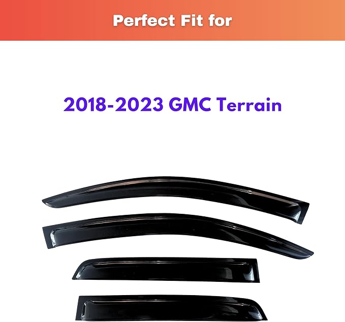 KPY Rain Guards Fit for 2018-2023 GMC Terrain, Out-Channel Window Visors Vent Wind Deflectors 4PC, Car Accessories for 18-23 Terrain