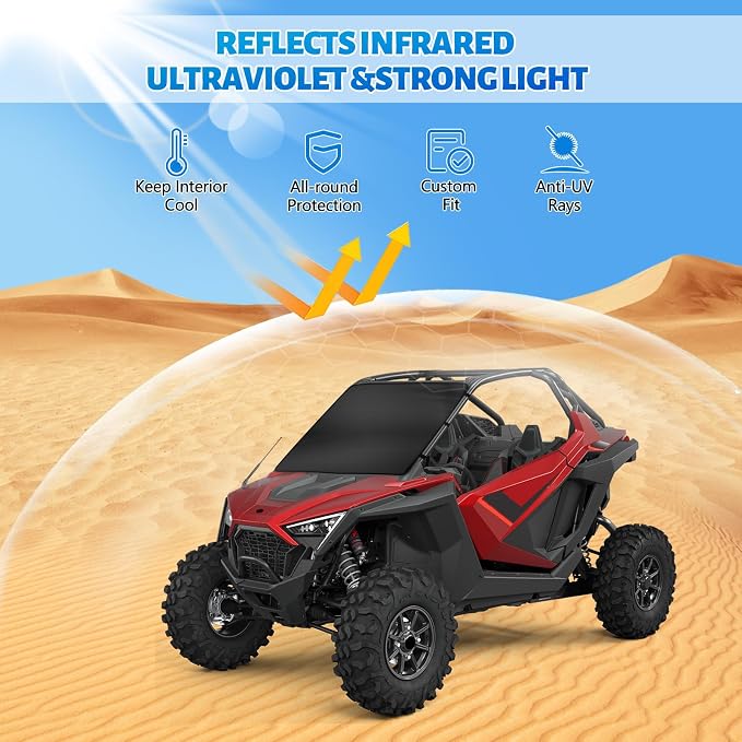 600D UTV Windshield Snow Cover Compatible with Polaris RZR Pro XP/Turbo R/Pro R 2020-2026, Transport Windshield Protector for Ice and Snow