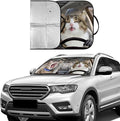 Cats Foldable Windshield Snow Cover, Reflective Accordion Car Windshield Snow Cover, Sun Visor for Car Windshield, Ultimate Heat & UV Protection, Suitable for Most Cars, 57.1" L x 27.6" W