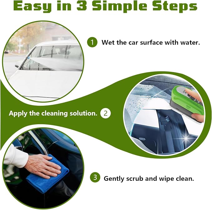2pcs Automotive Oil film Cleaning Brush Set, 2.0 Upgraded Version Car Cleaning Brush for Car Window, Clear Cars Windshield Cleaner Tool, Universal Glass Wipe Board