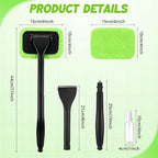 8 Pcs Car Windshield Cleaner Tool Kit with Removable Handle, Microfiber Towel Pads, Brush, Empty Spray Bottle for Auto Glass Wiper Suvs Rvs & Home Windows(Green)