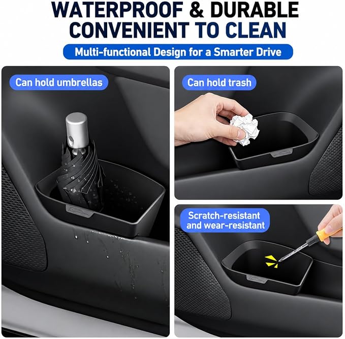 (2Pack) Coleya 2026 R AV4 Door Trash Can No lid, for Toyota R AV4 (LE/SE/XLE Premium/Woodland/XSE/Limited/GR Sport),Durable &Waterproof Door Side Garbage Can Insert 2026 R AV4 Accessories (Left&Right)