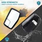 Left Driver Side Mirror Compatible With 2019-2025 Chevy Silverado 1500 With Power Glass Power Folding Heated Turn Signal Puddle Lights Mirror Memory Black Replace#84309683(13Pins)