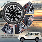 Hubcap Wheel Cover Replacement R15 Hub Caps Universal-Fit Steel Wheel Rim Cover ABS Material Exterior Accessories for Car Truck SUV -Set of 4（15-inch，Silver-Black）