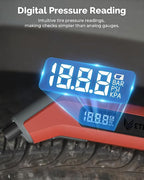 Digital Tire Pressure Gauge 2 Pack, Industrial Tire Gauge 3-200 PSI, Calibrated to ANSI B40.7 Grade 2A(Plus-Minus 0.5%), Air Pressure Gauge with Replaceable AAA Batteries (Dark Cyan)