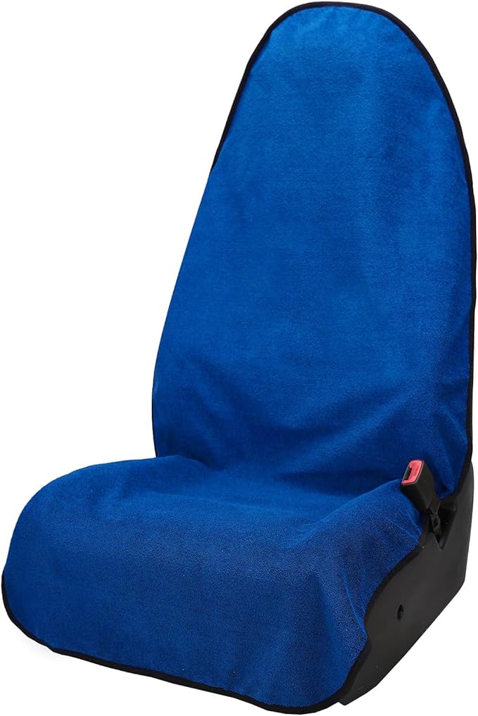 Towel Car Seat Cover Waterproof Blue for Truck SUV Front Seat Machine Washable - After The Gym, Runs, Swimming, Surfing