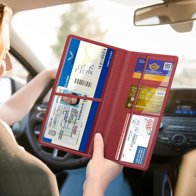 Car Registration and Insurance Card Holder, Vehicle Glove Box Card Organizer Wallet Automobile Accessories for License
