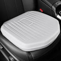 Nappa Leather Car Seat Cushion, Comfort Memory Foam, White | Waterproof, Non-Slip, Hand-held, Driver Seat Cushion for Long Driving, Fits Cars, Trucks, SUVs, Office Chairs, Wheelchair