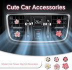 3 Set Cute Car Vent Clips Flower Air Vent Clips for Fresheners Hawaiian Hibiscus and Cherry Blossom Car Accessories Aesthetic Interior Decor for Women Peach Blossom (Pink)