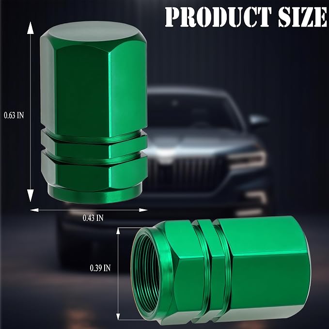 12PCS Tire Valve Stem Caps, with Rubber O-Ring, Corrosion Resistant Leak-Proof, Aluminum Alloy Universal Wheel Valve Covers for Cars, SUV, Trucks, Bikes, Motorcycles, Bicycles(Green)