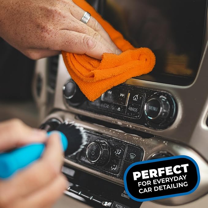 Edgeless 365 Microfiber Towels (10-Pack) Premium 70/30 Blend, Professional Polishing, Wax Removal, Auto Detailing, 365gsm, 16in x 16in, Orange