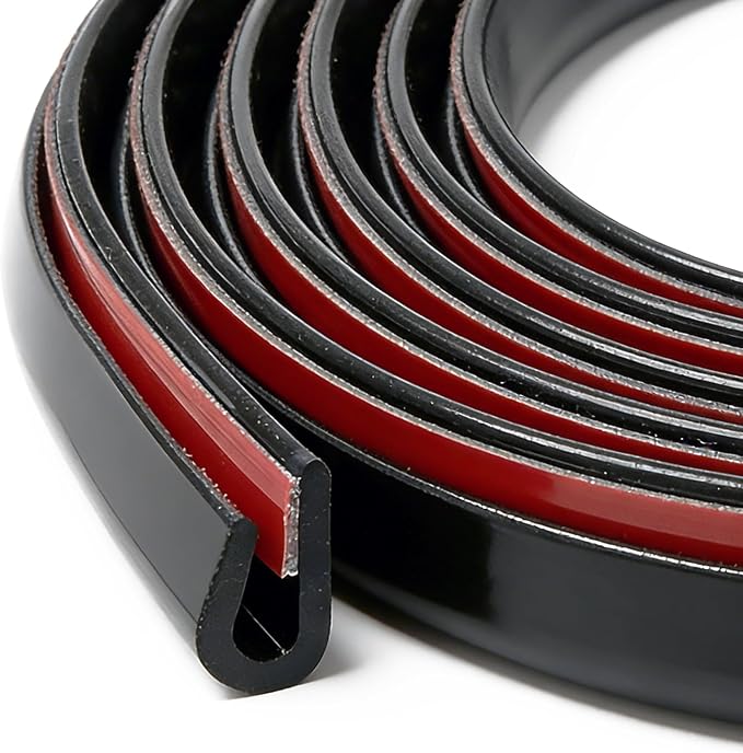 Self-Adhesive Car Door Edge Guards - U Channel Rubber Edge Trim for Metal Edge Protection, Fits Most Car Doors, Hatches, Lockers & Panels, 5Ft