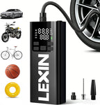 P5 Tire Inflator Portable Air Compressor, 150PSI Electric Air Pump for Car Tires, 5000mAh Rechargeable Tire Inflator with Digital Pressure Gauge & Auto Shut-Off for Car, Motorcycle, Bike & Ball