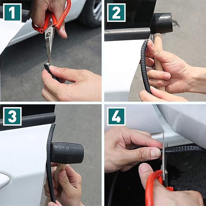 19.7Ft(6M) White Car Door Edge Guards, U-Shape Rubber Door Protector Edge Strip,Easy to Cut No Need Adhesive Fit for Most Vehicles