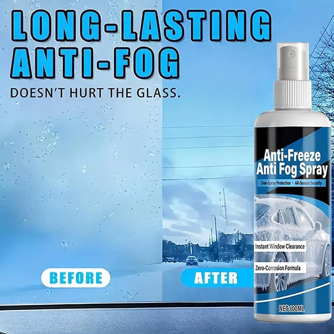 Windshield Anti Fog - 100ml Streak-Free Liquid Defogger | Portable Glass Cleaner for Instant Fog Removal,for Clear Visibility Cleaning Coating Driving Window Shower Door Rain Water