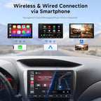 9" Android Double-DIN Car Stereo with 1080P Dashcam & Backup Camera, Wireless CarPlay Android Auto, WiFi/USB Tethering, 24B-EQ DSP/Bluetooth/FM/AM/GPS/SWC, HDMI Out, OTA Upgrade
