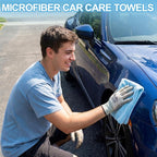 Cleaning Cloths for Cars 16 x 16 Inch Ultra Absorbent Towels Drying Microfiber Reusable Cleaning Supplies House Kitchen Window Microfiber Towel(Light Blue,60 Pcs)