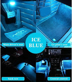 4-in-1 Car LED Lights Interior with USB Port,Ambient Neon Car Door Lights Kit for CCar Decor,Party,Music,Gift,Universal CCar Pedal Light Interior Accessories for Wonmen & Men (Ice Blue)