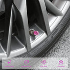 4 Pack Handmade Crystal Rhinestone Tire Valve Stem Caps, Universal for Cars, Trucks and Motorcycles - Violet Red