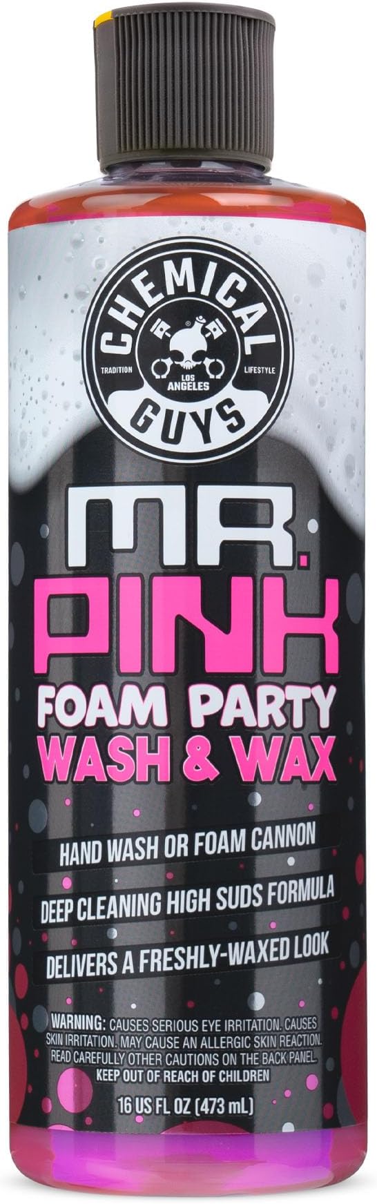 CWS22116 Mr. Pink Foam Party Wash & Wax (Works with Foam Cannons or Bucket Washes) Safe for Cars, Trucks, SUVS, Motorcycles, RVs & More, (16 fl oz) Tangerine Scent